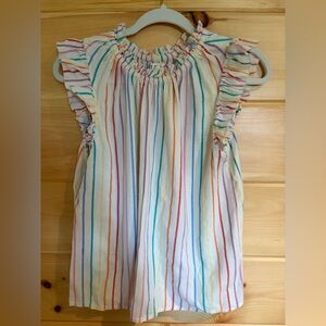 THML Striped Ruffle Sleeve Women's Top